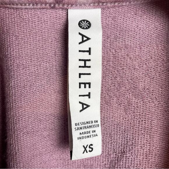 Athleta Purple Floral Stretch Knit Crewneck Sweatshirt XS - Picture 6 of 7